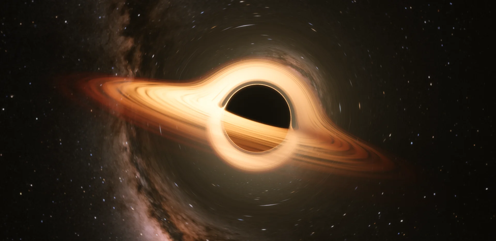 A black hole surrounded by a bright accretion disk